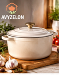 AVYZELON Enameled Cast Iron Dutch Oven