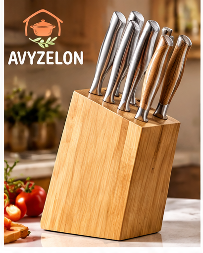 AVYZELON Wooden Knife Block