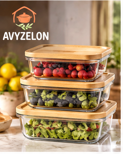 AVYZELON Glass Food Storage Containers