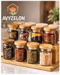 AVYZELON Glass Spice Jar Set