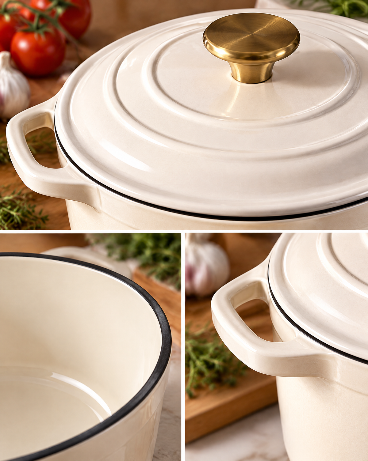 AVYZELON Enameled Cast Iron Dutch Oven