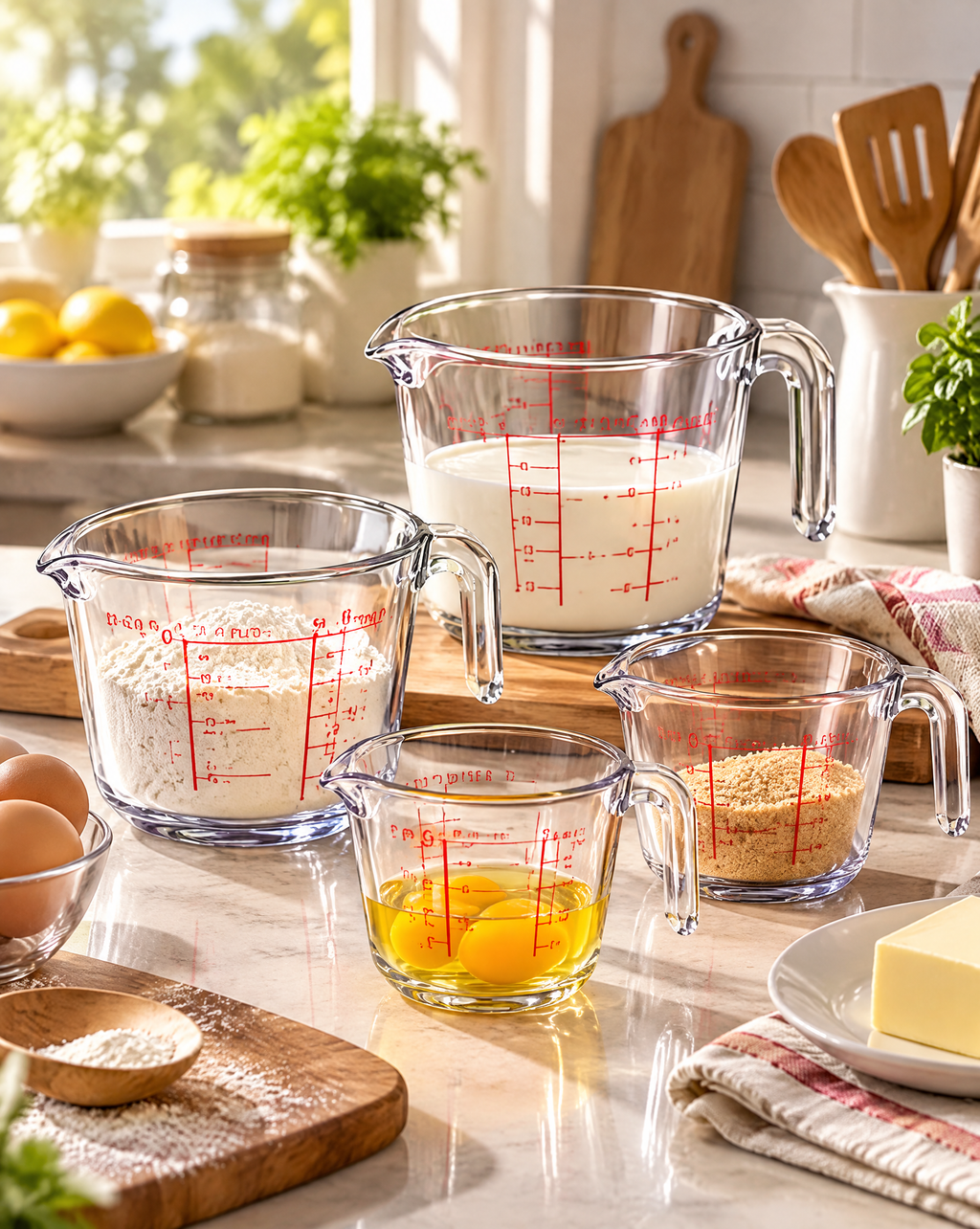 AVYZELON Glass Measuring Cups Set