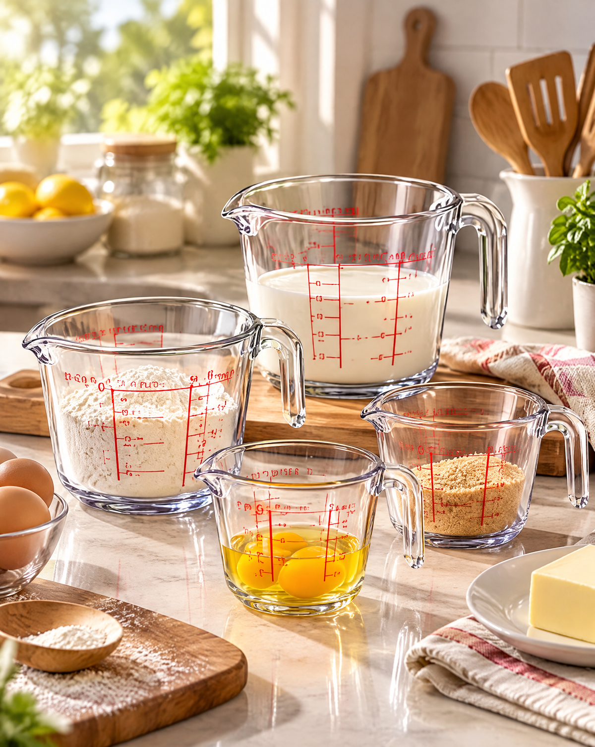 AVYZELON Glass Measuring Cups Set