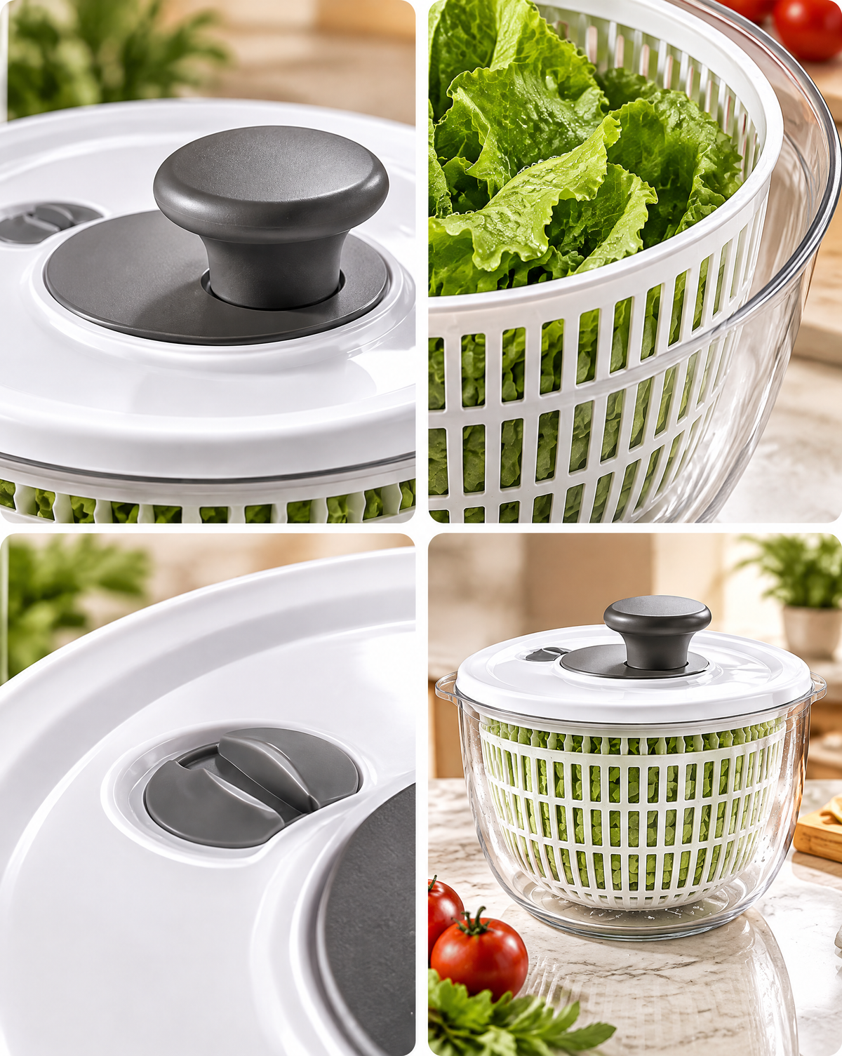 AVYZELON Glass Salad Spinner