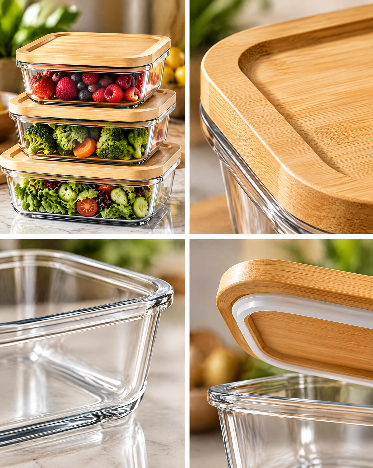 AVYZELON Glass Food Storage Containers