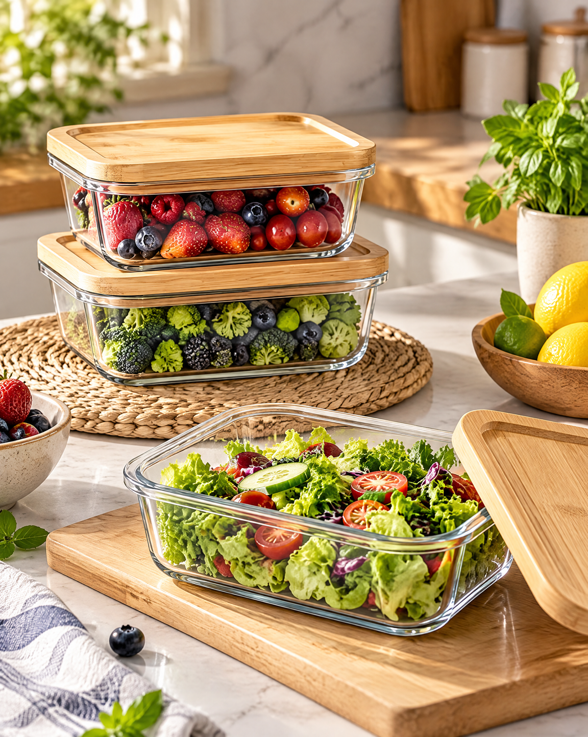 AVYZELON Glass Food Storage Containers