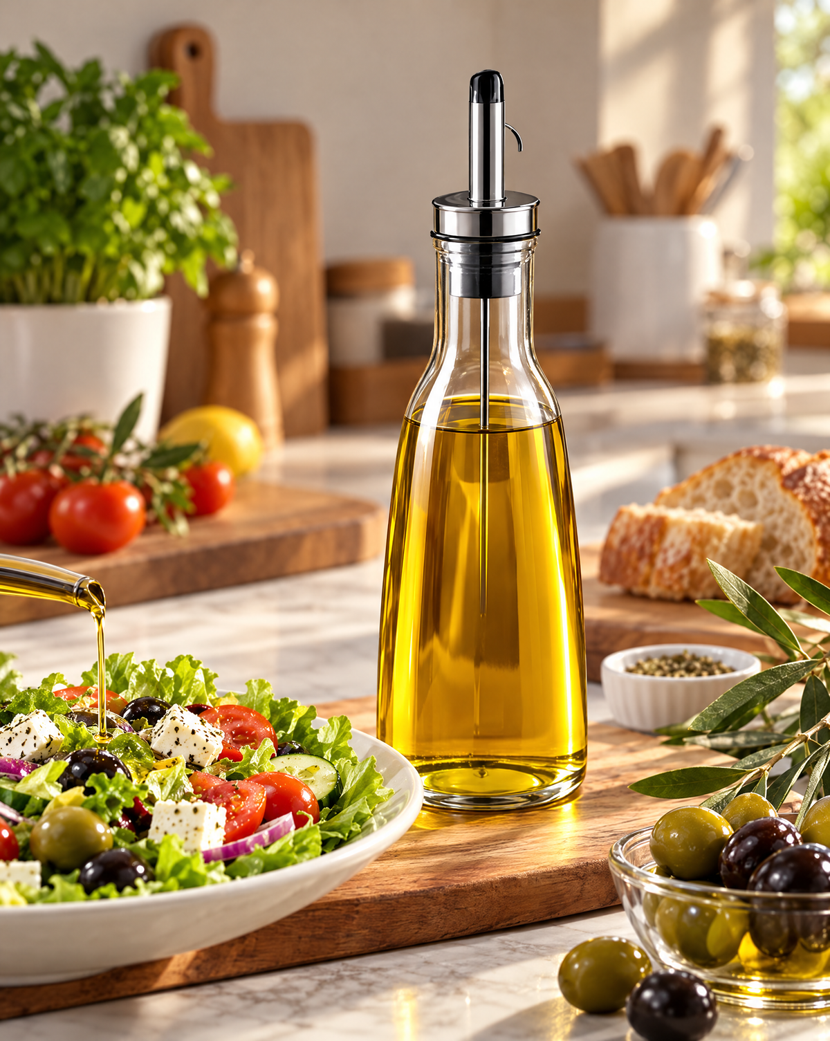 AVYZELON Glass Oil Dispenser Bottle