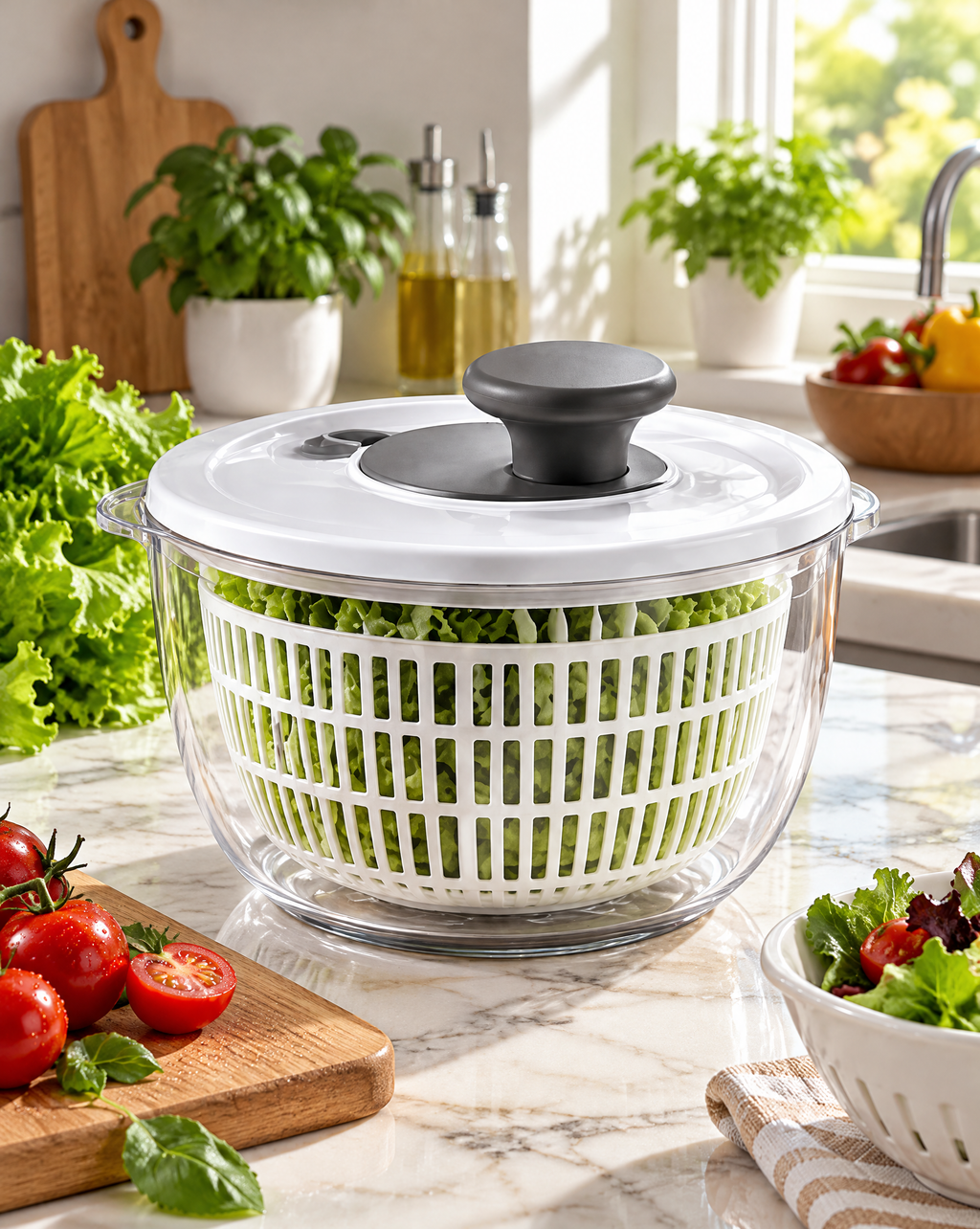 AVYZELON Glass Salad Spinner