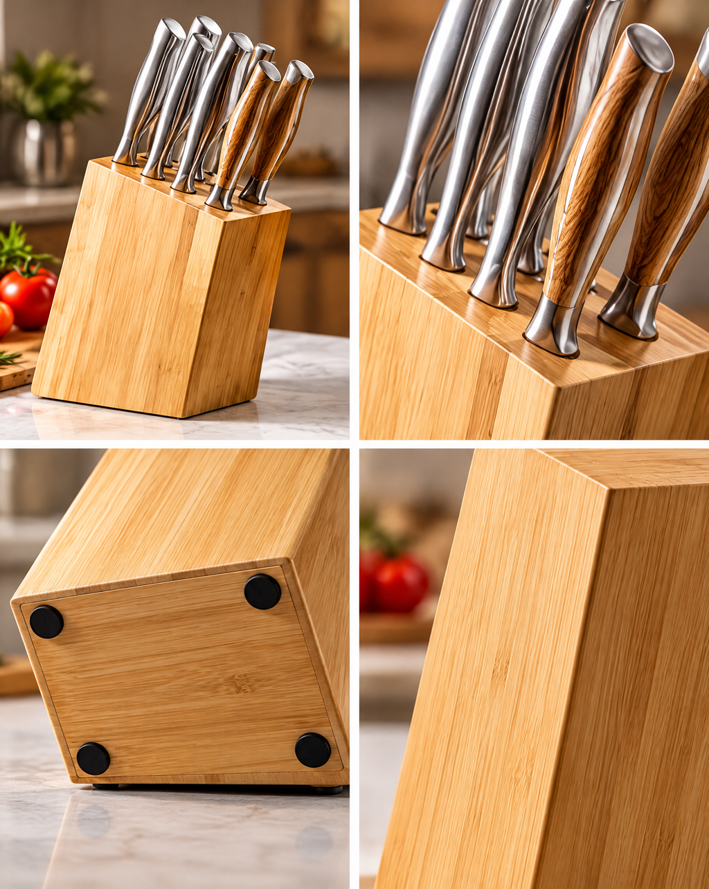 AVYZELON Wooden Knife Block